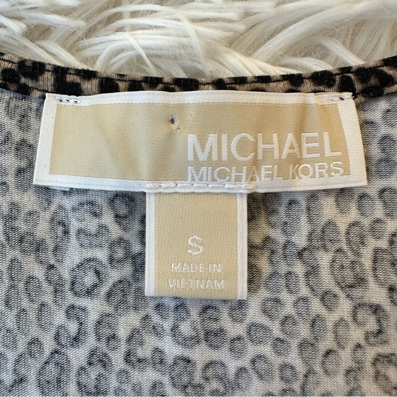 Michael Kors Women’s Leopard Print Black Tan Cold Shoulder Dress Size: Small - Picture 6 of 10
